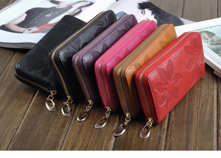 Carteira Feminina Couro Flor Sirlene