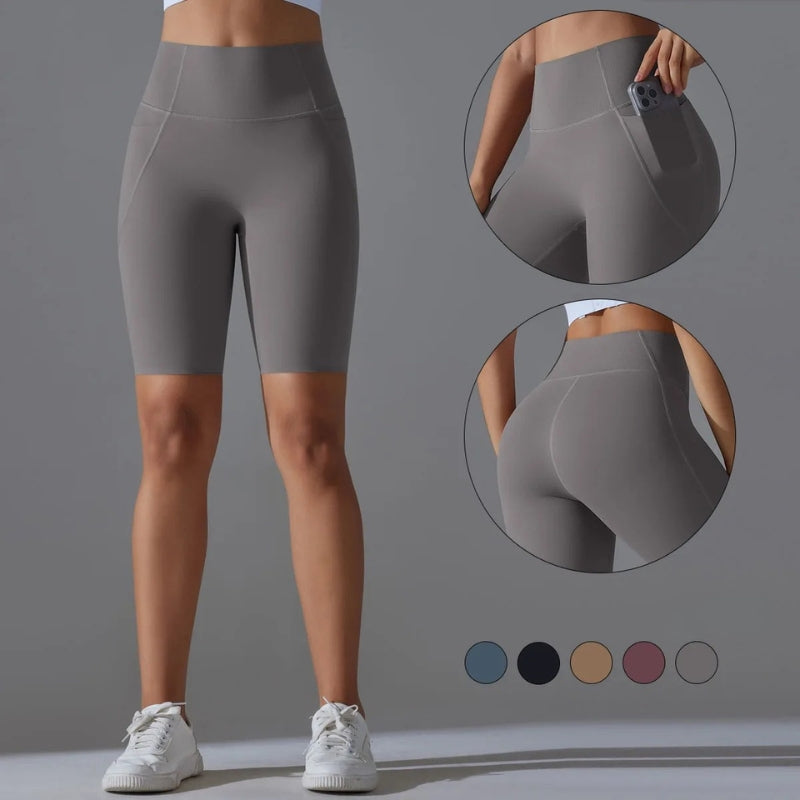 Shorts De Ginastica Fitness Cintura Alta Belinda