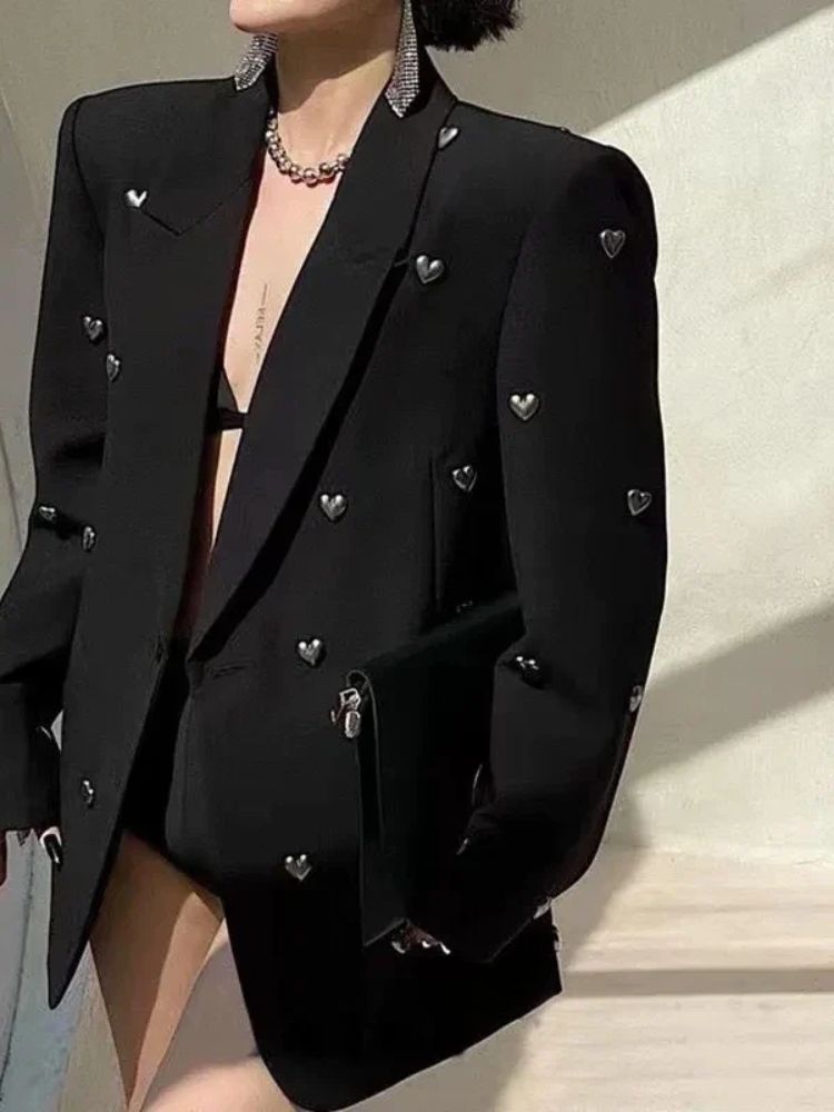 Blazer feminino design sofisticado Coração Romana