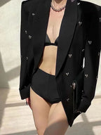 Blazer feminino design sofisticado Coração Romana