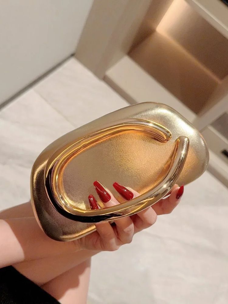 Bolsa Feminina clutch Metal dourado Kefera