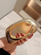 Bolsa Feminina clutch Metal dourado Kefera