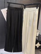 Calça Feminina de Perna Larga Com Strass de Luxo