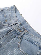 Calça Jean Feminina Com Strass Raika
