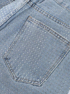 Calça Jean Feminina Com Strass Raika