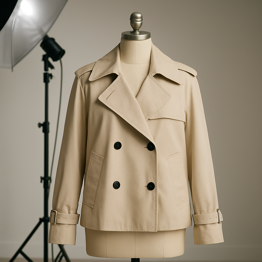 Jaqueta Feminina Trench Lapela