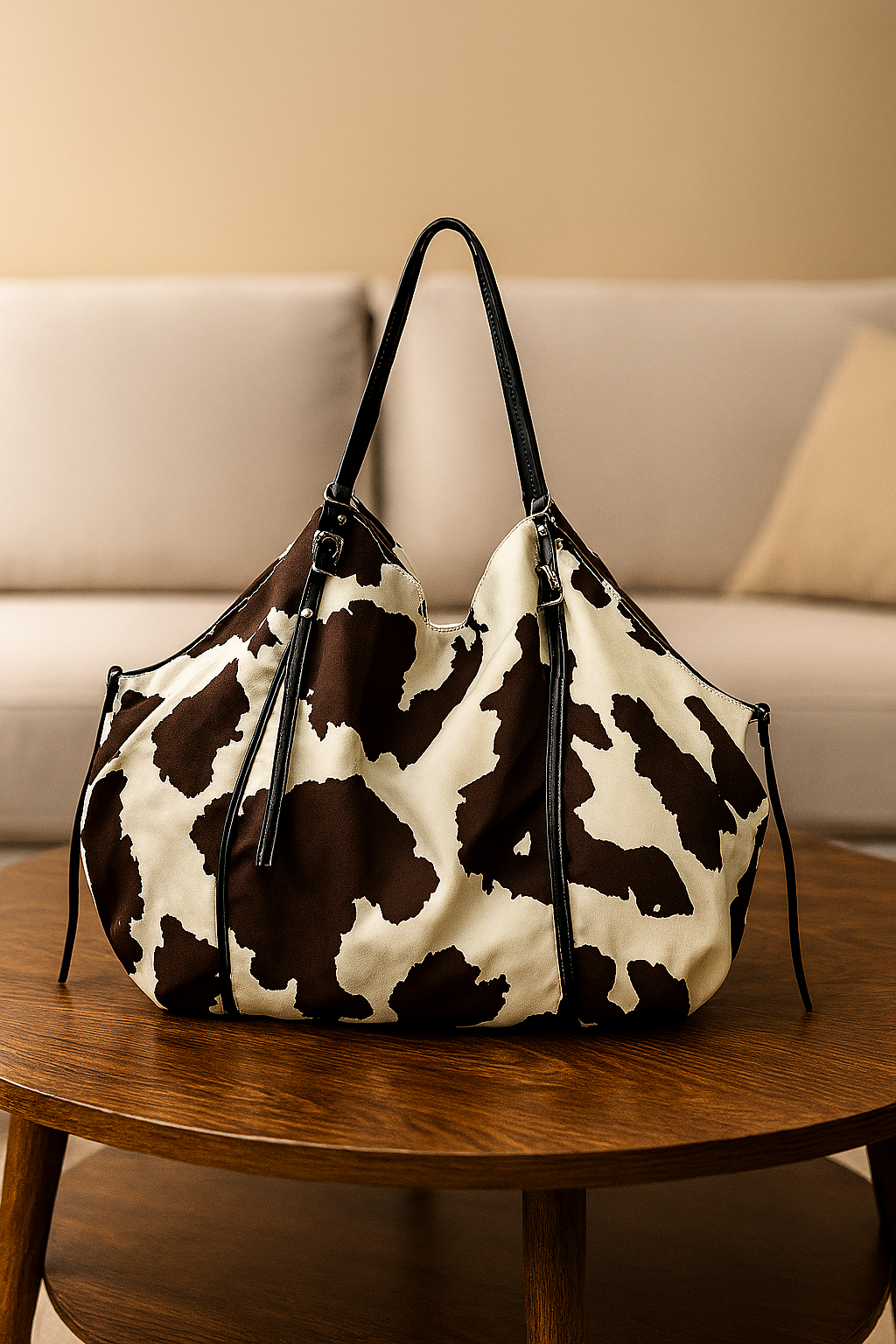 Bolsa Feminina Com Estampa de Vaca Estilosa