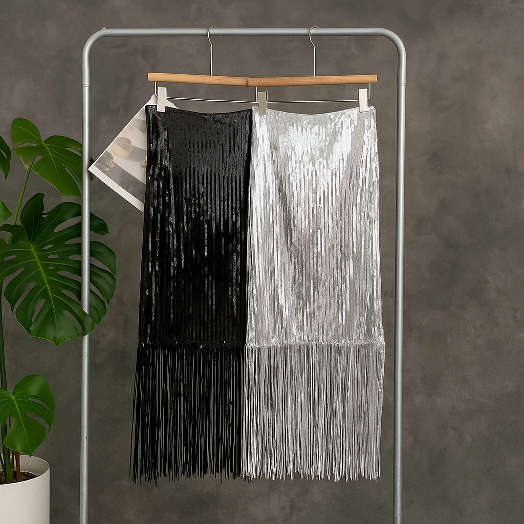 Saia Feminina de Paetê Brilhante Luna