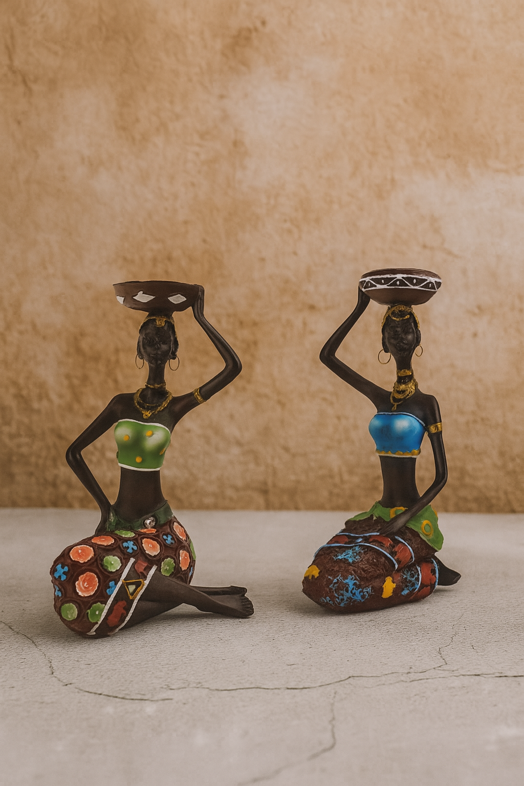 Castiçais de resina esculturas vintage