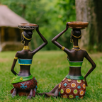 Castiçais de resina esculturas vintage