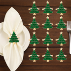 6 peças anéis de guardanapo de Natal enfeites de árvore de Natal decoração de mesa de jantar