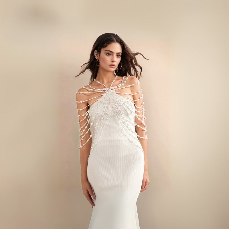 Top Feminino Colar de Pérolas Danila