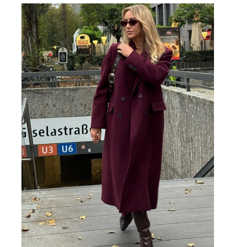 Casaco de Lã Feminino Borgonha Rubia