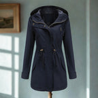 Jaqueta feminina com capuz e zíper