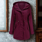 Jaqueta feminina com capuz e zíper