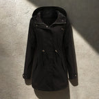 Jaqueta feminina com capuz e zíper