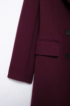 Casaco de Lã Feminino Borgonha Rubia