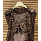 Colete Feminino estilo Frances Leopardo