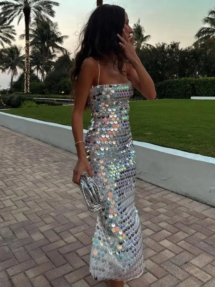 Vestido Tubinho de Lantejoulas Ariel