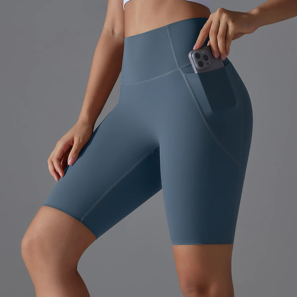 Shorts De Ginastica Fitness Cintura Alta Belinda