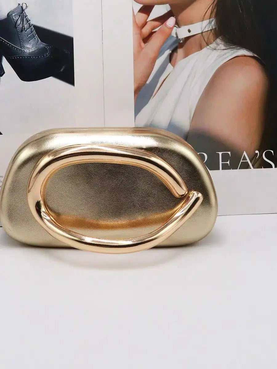 Bolsa Feminina clutch Metal dourado Kefera