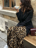 Saia Feminina Longa Estampa de Leopardo Asylas