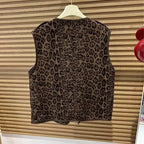 Colete Feminino estilo Frances Leopardo