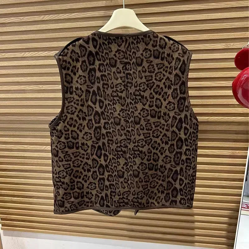 Colete Feminino estilo Frances Leopardo
