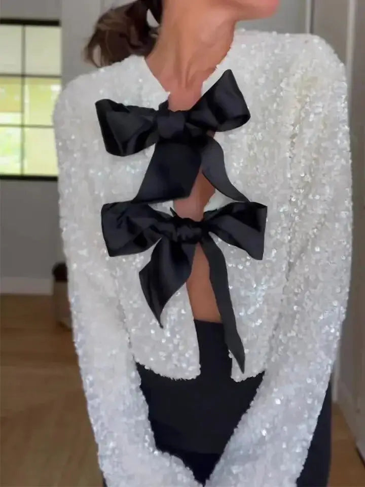 Jaqueta Feminina Com Lantejoila Gisa