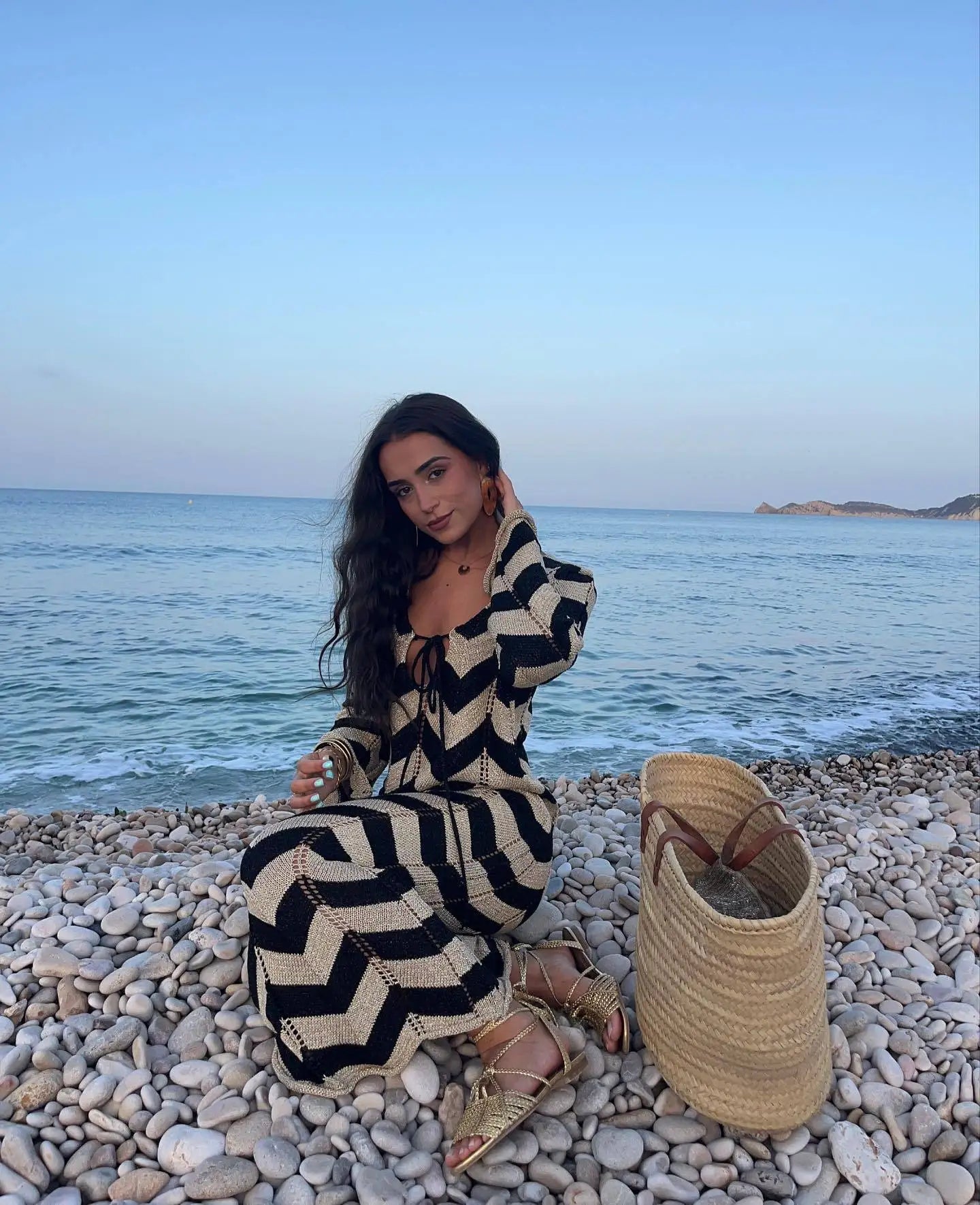 Saída de Praia Longo Listrado Maitê