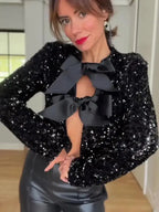 Jaqueta Feminina Com Lantejoila Gisa