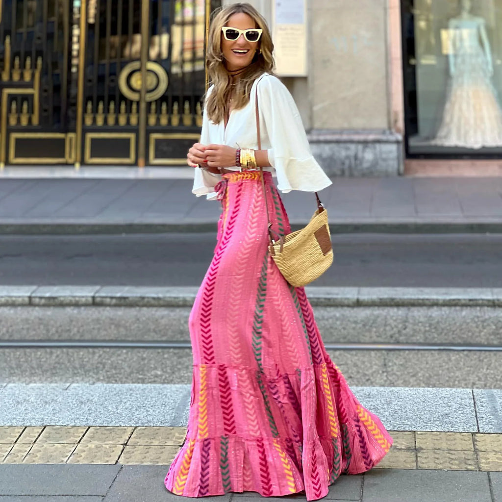 Saia Feminina Estampada Pink