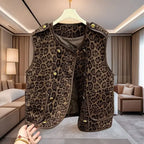 Colete Feminino estilo Frances Leopardo