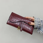 Carteira Feminina Couro Sintético Estampa de Jacaré