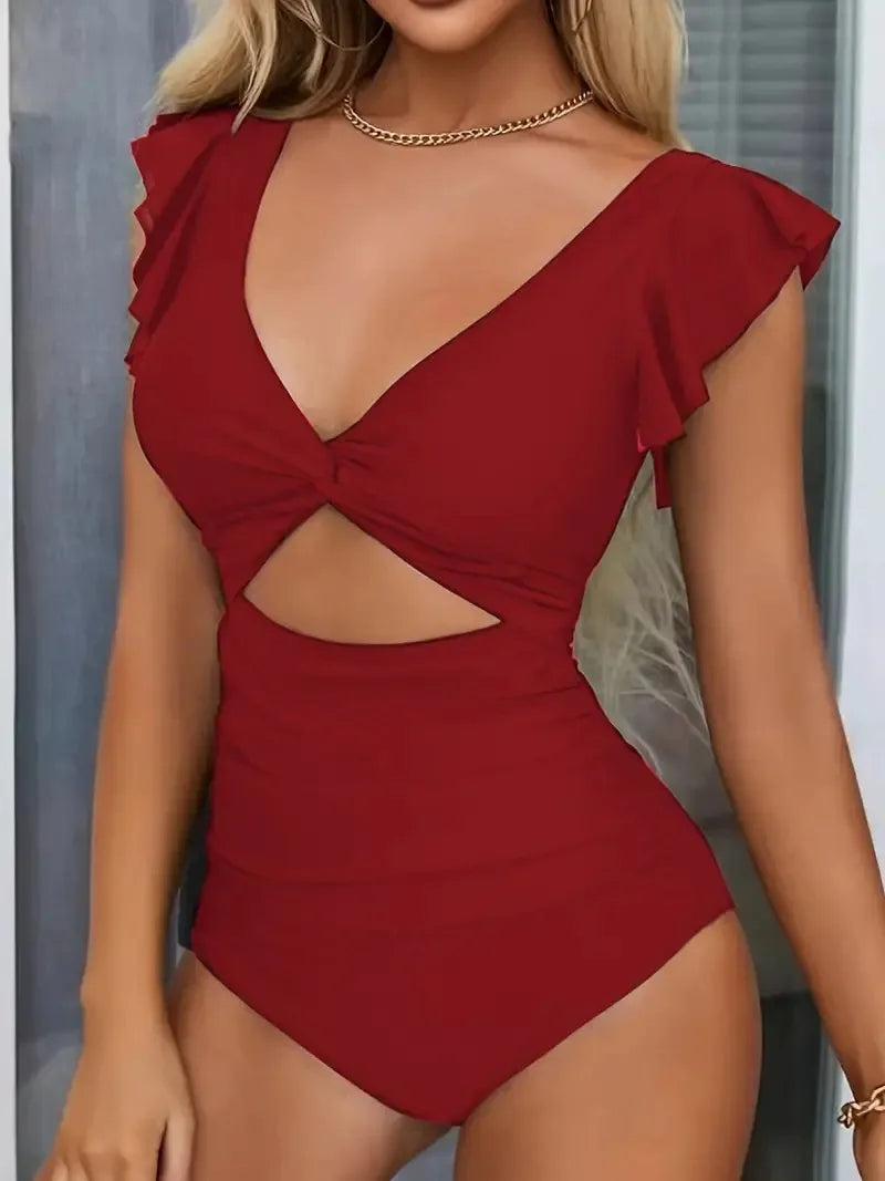 Maiô Feminino de Malha decote V Ingrid