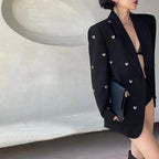 Blazer feminino design sofisticado Coração Romana