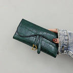 Carteira Feminina Couro Sintético Estampa de Jacaré