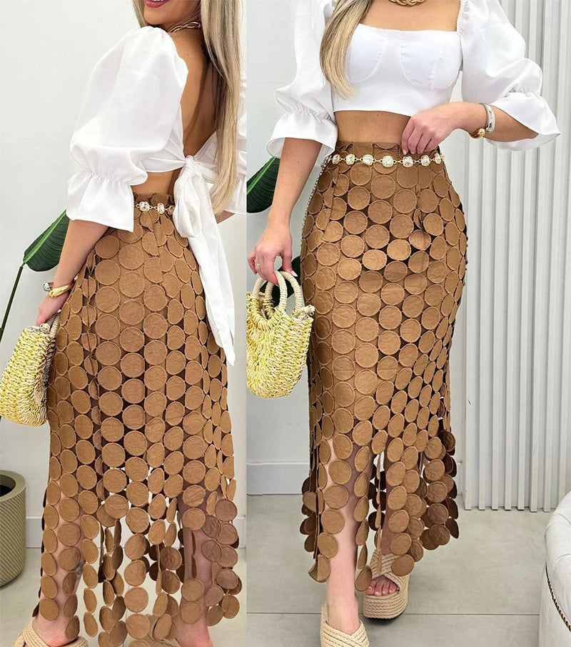 Saia Longa Feminina Com Borla Samir