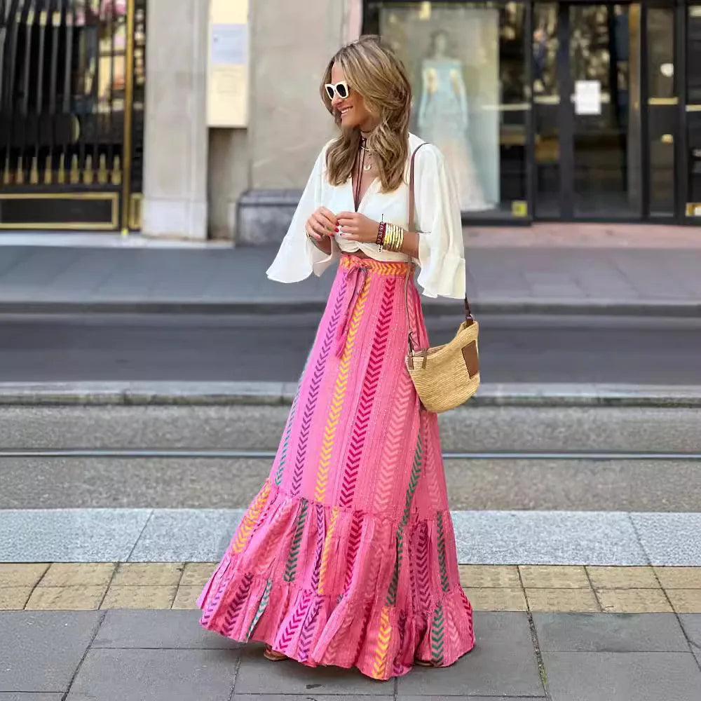 Saia Feminina Estampada Pink