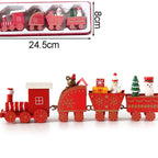 Decoração de trem de madeira para Natal