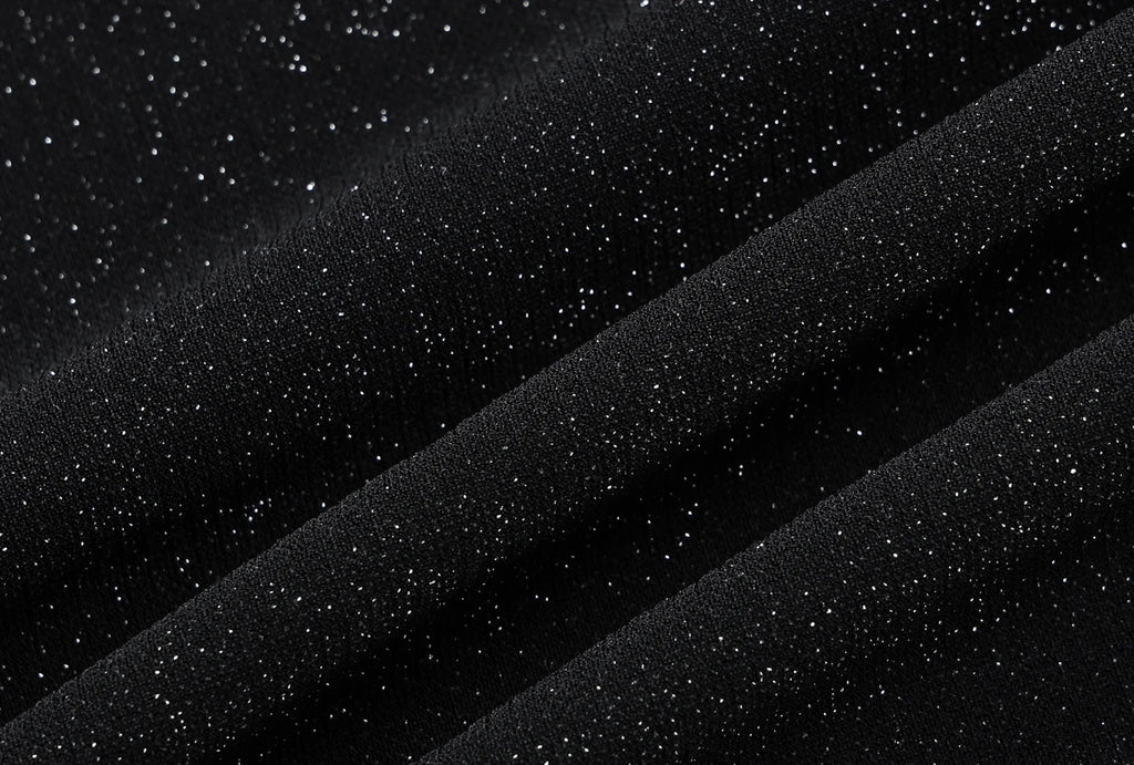 Vestido Feminino Brilhante Preto Fenda Sexy Mara