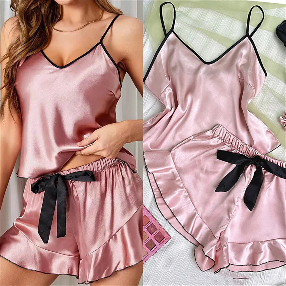 Pijama Feminino Cetim Liso Janaina