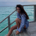 Conjunto Feminino de Shorts Listrado Mariele