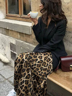 Saia Feminina Longa Estampa de Leopardo Asylas