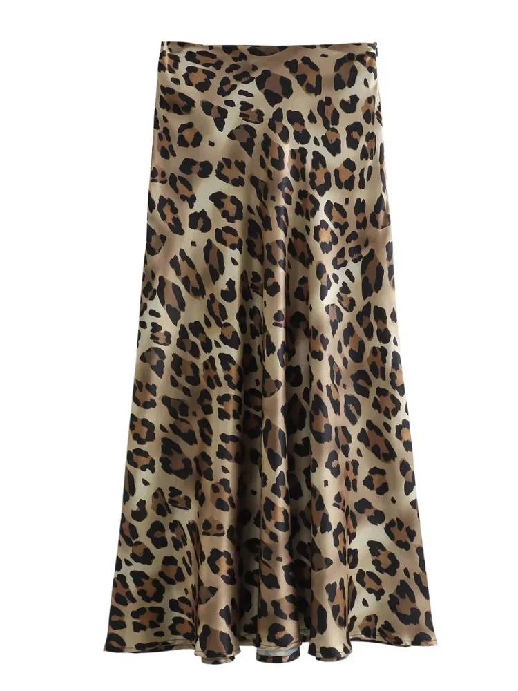 Saia Feminina Longa Estampa de Leopardo Asylas