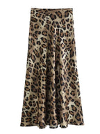 Saia Feminina Longa Estampa de Leopardo Asylas