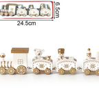 Decoração de trem de madeira para Natal