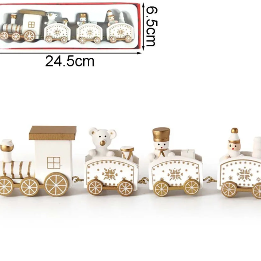 Decoração de trem de madeira para Natal