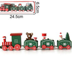 Decoração de trem de madeira para Natal