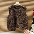 Colete Feminino estilo Frances Leopardo